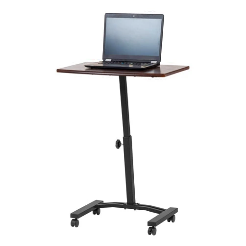 IRIS USA Single Table Height Adjustable Mobile Laptop Cart, Ergonomic Standing Desk Rolling Workstation Podium Stand from 20.4