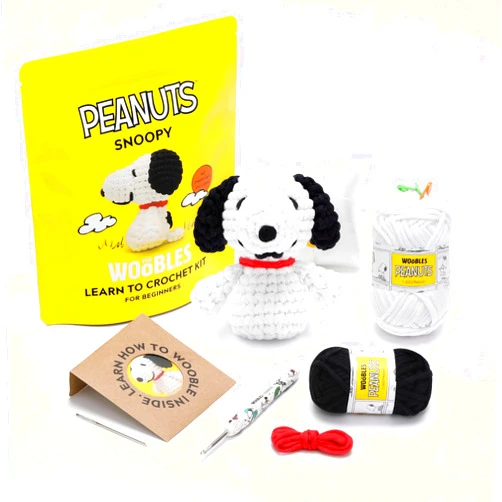 The Woobles Beginners Crochet Kit with Easy Peasy Yarn as seen on Shark Tank - with Step-by-Step Video Tutorials - Snoopy