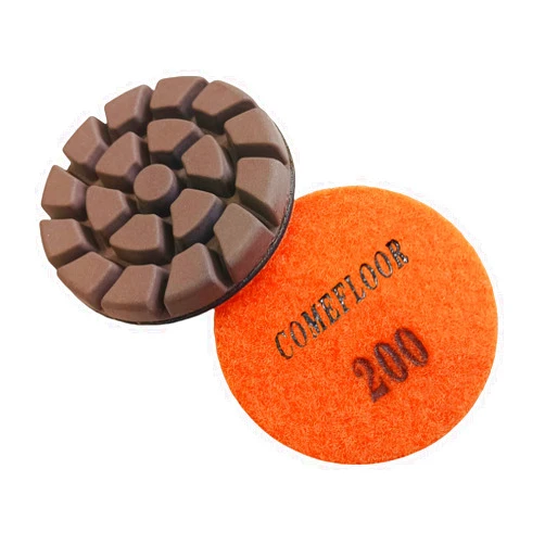 ComeFloor Concrete Floor Polishing Pucks Sharp Diamond Copper Bond Grinding Disc, Fit Ride-on Floor Grinder, Walk-Behind Grinder, 3 Inch Hook and Loop Long Using Life Polishing Pads, 200#, 9 PCS
