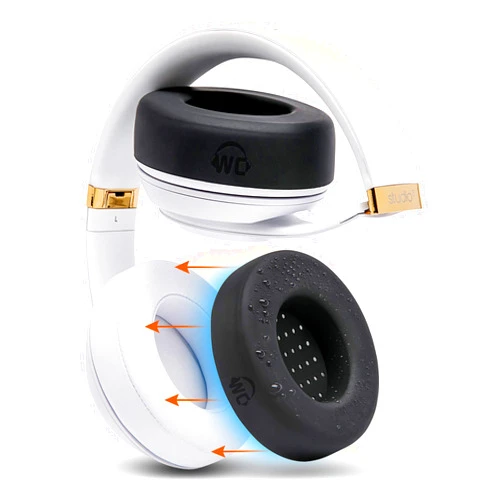 WC SweatZ Patented Protective Earpad Covers Made by WC | Fits Beats Studio 3 & 2 (Does Not Fit Beats Solo) / Bose 700 / Skull Candy Crusher/Hesh & More | Sweatproof & Easily Washable | Black