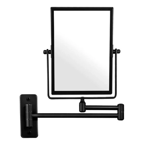 QiMH 3X Magnified Wall Mounted Mirror, Rectangular 8x6 Inch with Extendable Arm | Polished Chrome Finish Double-Sided Swivel Mirror