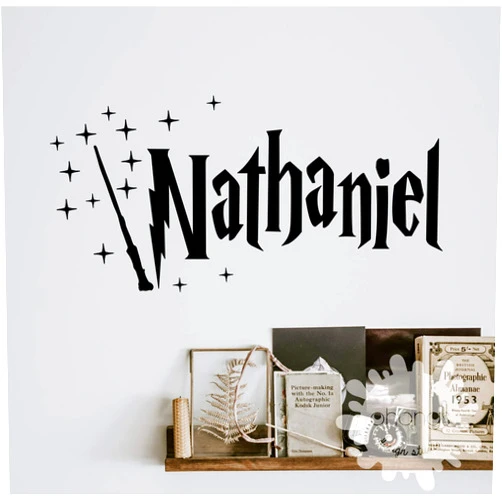 Ohongs Design Studio Custom name wall decal/Personalized Wall Sticker/Harry sticker/Wizard HP room/kidsroom/magic wand/gift/made in USA