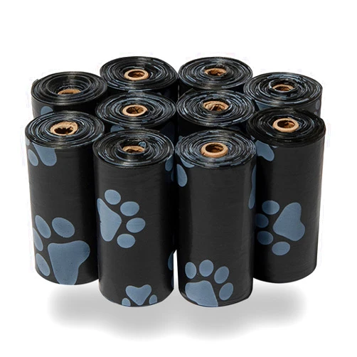 Best Pet Supplies Dog Poop Bags for Waste Refuse Cleanup, Doggy Roll Replacements for Outdoor Puppy Walking and Travel, Leak Proof and Tear Resistant, Thick Plastic - Black, 150 Bags