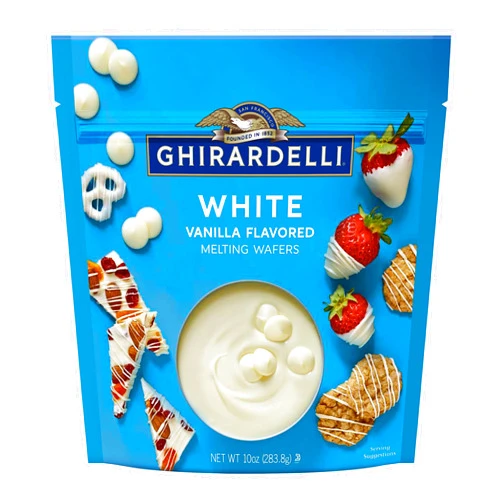 GHIRARDELLI White Vanilla Flavored Melting Wafers, 10 oz Bag (6 Pack)