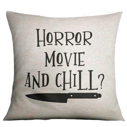 FaceYee Horror Movie and Chill Pillows Covers 18x18inch Halloween Throw Pillowcase Pillow Cover for Horror Movie Lover Home Bed Couch Color: Horror Movie Lover