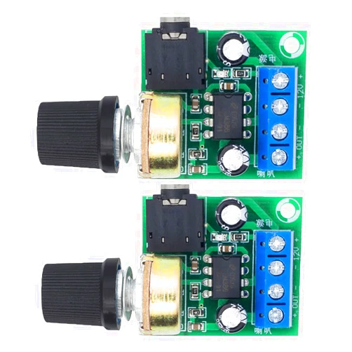 Acxico 2Pcs LM386 10W Mini Power Amplifier Board Audio Amplifier Module DC 3-12V Volume Adjustable Control