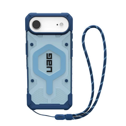 URBAN ARMOR GEAR UAG Designed for iPhone Air Case Pathfinder Clear + Wrist Lanyard Bundle - Compatible with MagSafe Military Grade Protective Cover, Blues