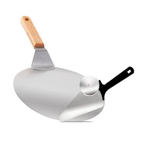 Nuwave 2pc Pizza Kit, 10” Stainless Steel Pizza Peel, Stainless Steel Pizza Cutter/Server Combo, Great for Thin and Thick Pizza, baking homemade pizza bread