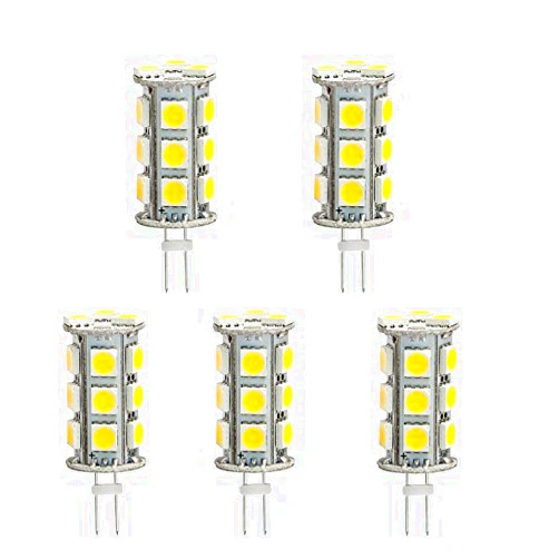 HERO-LED BTG4-18T-DW Back Pin Tower G4 LED Halogen Replacement Bulb, 3.6W, 20-25W Equal, Daylight White 5000K, 5-Pack(Not Dimmable)