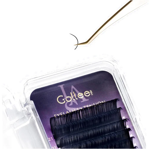 GOLLEEPRO Lash Extension D Curl 15-21mm Mixed Tray Silk Classic Lash Extensions Supplies Individual Eyelash Extensions (D 0.07,15-21 Mixed)