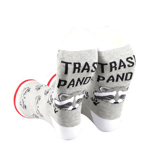 PXTIDY 2 Pairs Trash Panda Socks - Raccoon Themed, Wildlife Rescue Gift