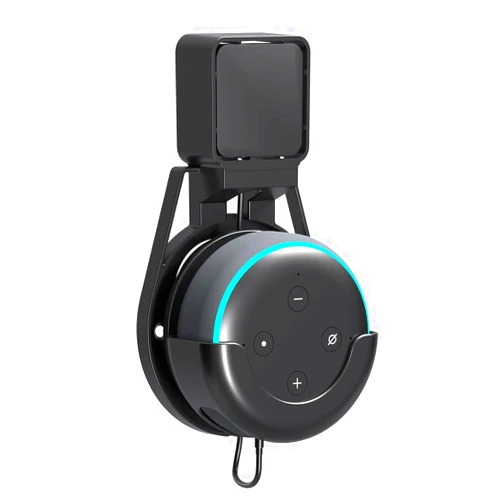 suptek Wall Mount Holder for Echo Dot 3rd Gen, Outlet Wall Mount Stand for Alexa, with Built-in Cable Management, Wall Screw or Stick-on Option, S5B