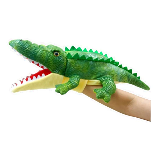 Okegztoa Hand Puppet Crocodile Puppet,Puppet with Movable Mouth, Role Play Story Animal Puppets,Soft Stuffed Crocodile Hand Puppets for Kids