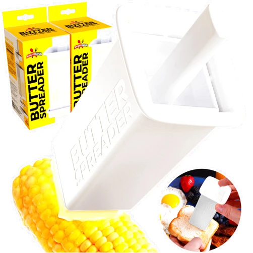 Avant Grub Mess-free Butter Spreader 2Pk Holds Twice the Butter for Corn Cobs, Bread, Waffles, Pancakes. Best Holder for all Butter Stick Sizes. Dishwasher Safe BPA-free Material W/Cap for Fresh Storage