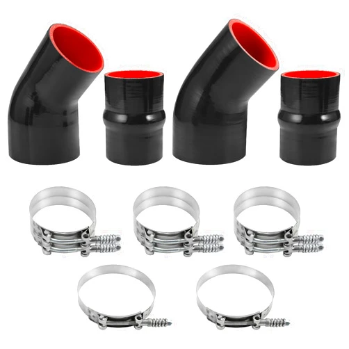 ZIQUN 5.9L Heavy Duty Silicone Intercooler Boot Kit, Turbo Hose Boots with T Bolt Intercooler Hose Clamps Compatible with Dodge Ram Cummins 5.9L 1994-2002 Diesel