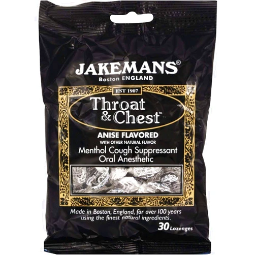 Jakeman's Jakemans Lozenge - Throat and Chest - Licorice - 30 Count