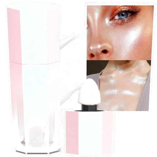 evpct White Silver Face Highlighter Makeup Liquid for Face Pearl White Face Shimmery Shimmer Foundation Powder Highlighter Makeup Palette Stick Body Highlighter Fairy Shimmer Glitter Bomb Illuminators