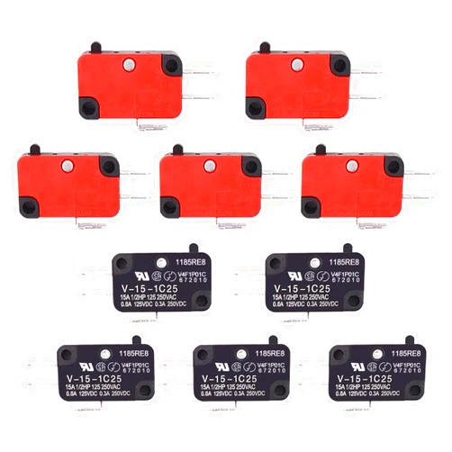 RuoFeng 10Pcs 125V/250V 15A Cherry Micro Limit Switch SPDT Snap Action Button for Microwave Oven Door Arcade V-15-1C25