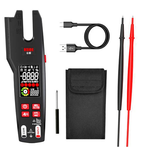 SUETTLA U6 Electrical Tester, Current DC AC Voltage Continuity Infrared Thermometer Tester, Measures DC AC Current Up to 600 A Without Contact, VFC Capacitance Diode Tester with Rechargeable Battery