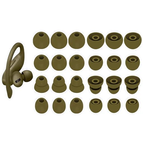 BLUEWALL Ear Tips Compatible with Beats Powerbeats Pro Earbuds, S/M/L/D Sizes 12 Pairs Soft Silicon Earbud Tips Replacement Eartips Compatible with PB Pro 12 Pairs Moss