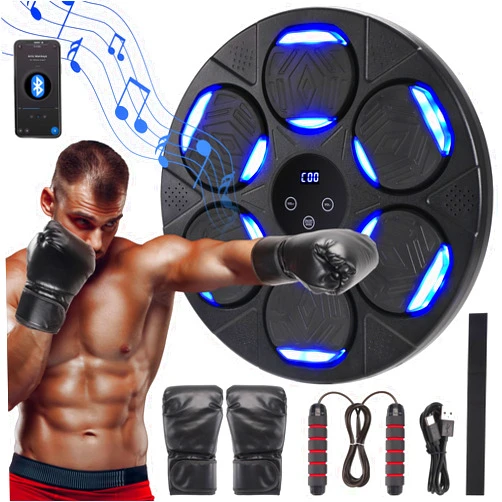 Wesenbao Bluetooth Music Boxing Machine - Smart Music Boxing Machine for Adults, Kids, Boxing Machine Wall Mounted Music, Boxing Training Equipment for Home, Gym, with Premium Boxing Gloves