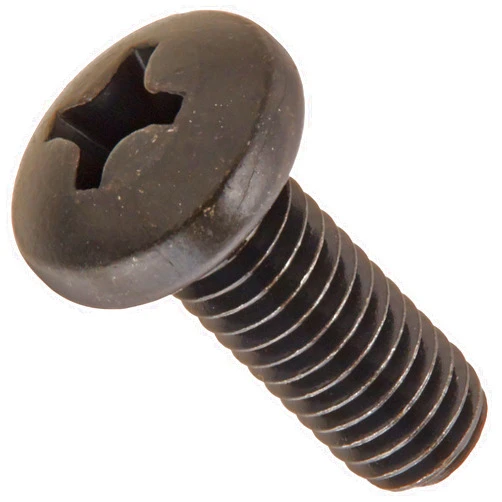 Small Parts Steel Pan Head Machine Screw, Black Oxide Finish, Meets ASME B18.6.3, #2 Phillips Drive, #10-32 Thread Size, 1/2