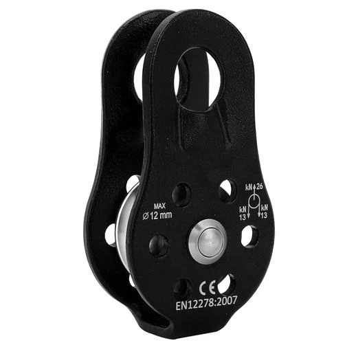 Msiud 26KN Climbing Pulley, Single Rope Pulleys Block Bearing Hole Hitch Outdoor Fixed Mountaineering Ropes Rock Rescue Aloft Work Rappelling Plate General Purpose Sheave Sports Cable Rigging