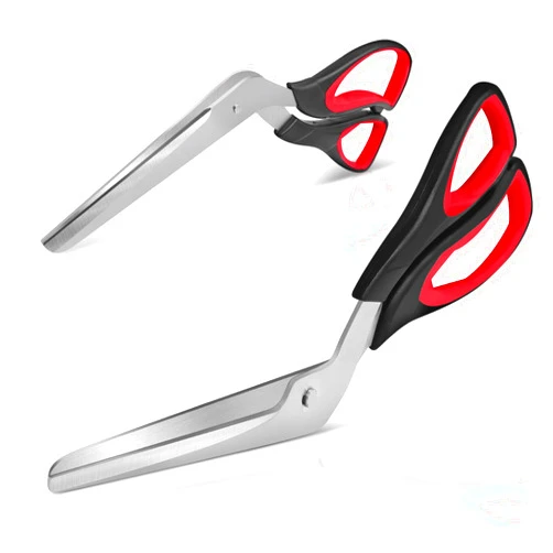 HELEERON Detachable Pizza Scissors Pizza Cutter with Sharp Stainless Steel Blade and Ergonomic Soft Grip Black&Red