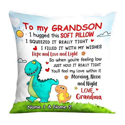 IZI POD Personalized Dinosaur Mom Grandma Daughter Granddaughter Son Grandson Hug This Pillow, Autumn Silhouette Tree Pillow, Gift for mom, Daughter Gift, To My Granddaughter Gift Form Grandma Grandpa/1