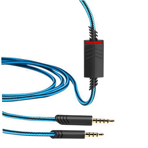 MQDITH Replacement Audio Cable Compatible with Astro A40 A40TR Gaming Headset, Inline Mute Wire and No Volume Control Cord(Blue)