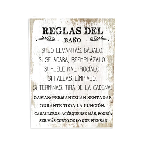 Stupell Industries Reglas Divertidas del Baño Wall Plaque Art