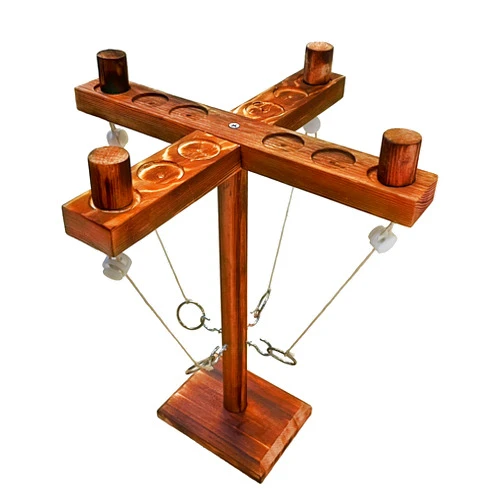 WeiDu77 Ring toss games Ring Hook Toss Game, Wooden Hook Tossing Game with Shot Ladder for Party Outdoor Handmade Handheld Ring Hook Fast-Paced Family Interactive Gaming Toys