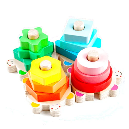WOOD CITY Stacking Toys for Toddlers 1-3, Montessori Shape Sorter Baby Toys 12-18 Months, Wooden Block Educational Puzzle Toys for Boys Girls 1 2 3 4 Year Old Preschool Learning Gifts