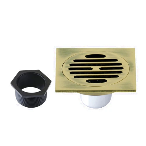 Kingston Brass BSF4262AB Watercourse Shower Drain, Antique Brass