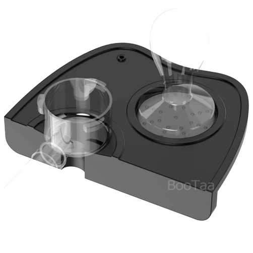 BooTaa Espresso Tamper Mat, Food Safe Silicone Coffee Tamp Mat Anti-Slip, Corner Tamping Pad Non-Slippery Soft Odorless Holder Pad Black for Barista Tool Home Kitchen Office Bar Shop Worktop by BooTaa