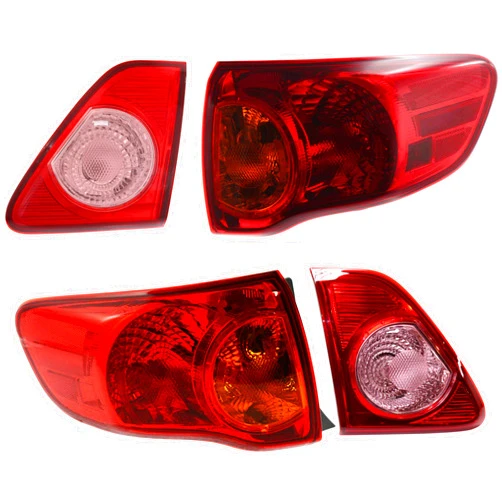 Garage-Pro Tail Light Compatible with 2009-2010 Toyota Corolla Driver and Passenger Side Halogen Set of 4