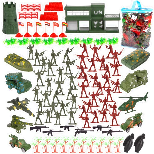 Shindel Army Men Toy Soldiers Set, Army Men Military Soldiers Green Army Men Toy Soldiers Modern Plastic Action Figures for Boys & Girls 372PCS