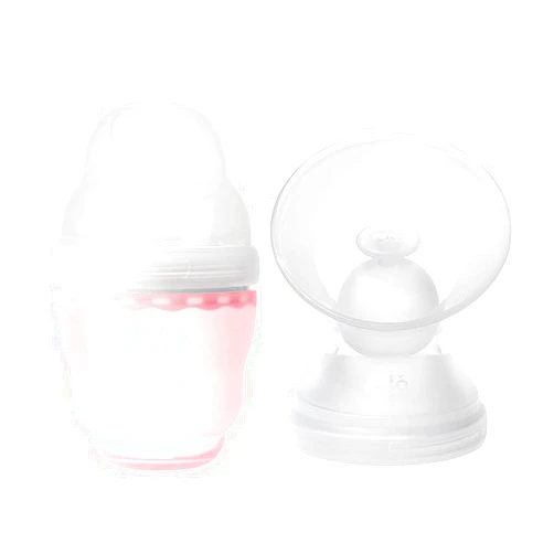 Olababy GentleBottle(Rose, 4oz) + Breast Milk Collection Attachment Bundle