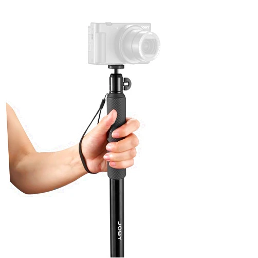 JOBY Compact Monopod 2-in-1, Camera/Action Cam with Ball Head, Universal ¼-20” Mount, Swivel Mount Compatible with GoPro, DSLR, Mirrorless Camera, Colour: Black