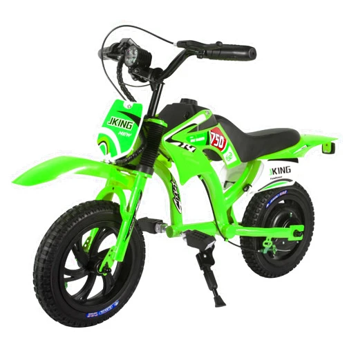 JKING Kids Motorcycle,C6 Kids Electric Dirt Bike,12-inch 300W brushless Motor,3-Speed LCD Display,10 MPH Top Speed,LED Brushless Controller + Moto Sound，8 Miles Range,Green