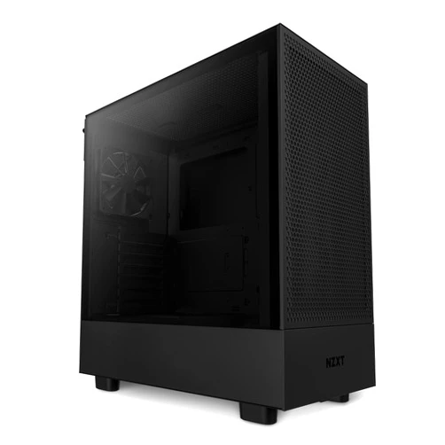 NZXT H5 Flow Compact ATX Mid-Tower PC Gaming Case – High Airflow Perforated Tempered Glass Front/Side Panel – Cable Management – 2 x 120mm Fans Included – 280mm Radiator Support – Black