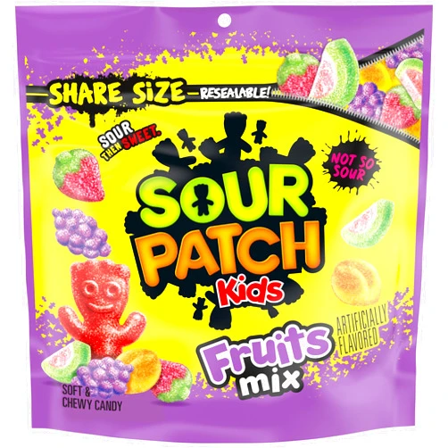 SOUR PATCH KIDS Fruits Mix Soft & Chewy Candy, Share Size, 11.03 oz