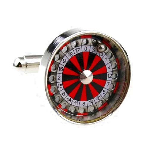MRCUFF Roulette Wheel Vegas Gambling Pair of Cufflinks in a Presentation Gift Box & Polishing Cloth