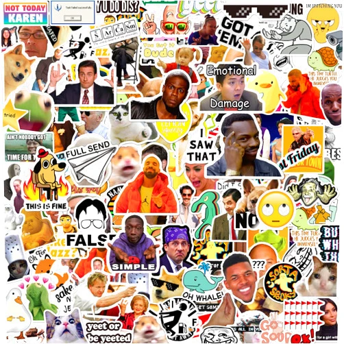 Puraesla 306pcs Funny Meme Vinyl Stickers Pack, Large Bulk Sticker for Laptop, Phone, Water Bottles, Computer... Vine Sticker Decal DIY Décor for Bumper Wall