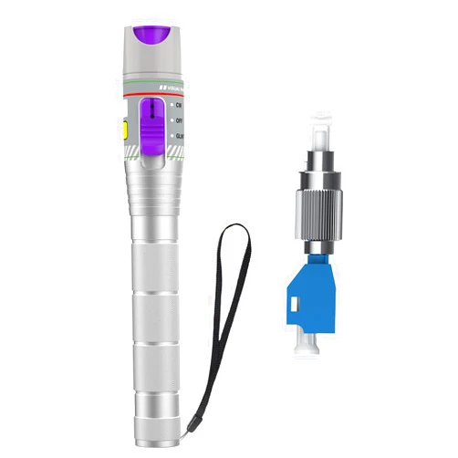 VFLTOOL Purple 80KM Visual Fault Locator for Fiber Optic Cables, VFL Supports FC/ST/SC/LC Interfaces, Long-Range Fault Finder, Fiber Light Pen Tester, High-Precision OTDR Mapping Tool for FTTH, Telecom
