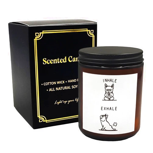 Mancheng-zi French Bulldog Gifts for Women, French Bulldog Mom Gifts, French Bulldog Dog Candle, Gifts for French Bulldog Lovers, Inhale Exhale French Bulldog Scented Candles, Namaste Decor