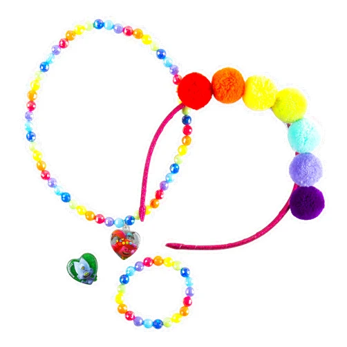 LUV HER Kids' Trolls World Tour Accessory Set for Girls - Jewelry Kit for Birthday Gifts, Party Favors, Play Accessories - Necklace, Bracelet, Ring, Headband, For Ages 3 years and Up