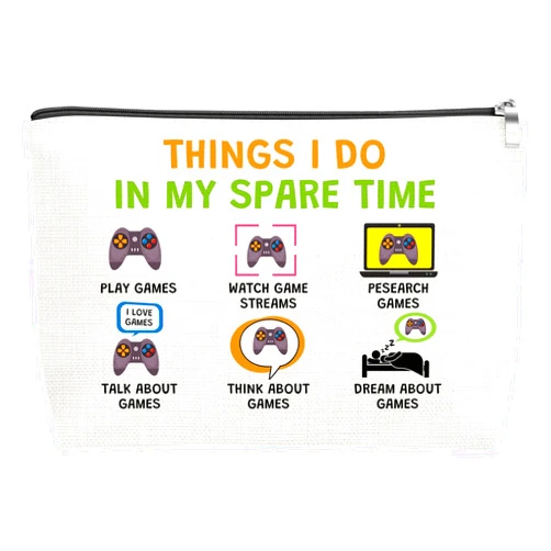 Mxrymvu Gaming Gifts for Women Makeup Bag Gamer Gifts for Game Lover Video Game Gift for Sister Friends Niece Gaming Lovers Cosmetic Bag for Birthday Graduation Christmas Zipper Travel Toiletry Pouch