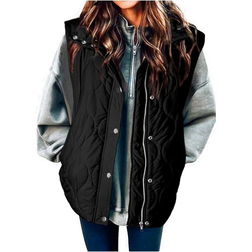 EVALESS Cropped Puffer Vest Women Lightweight Quilted Stand Collar Sleeveless Jackets Fall Spring 2025 Button Zip Up Coat