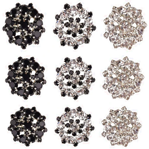 GORGECRAFT 1 Box 12Pcs 3 Colors Rhinestone Shank Buttons 7/8